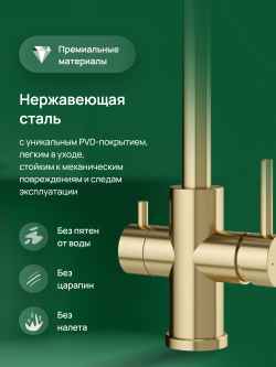 Смеситель для кухни Domaci Ливорно D8652GM матовое золото