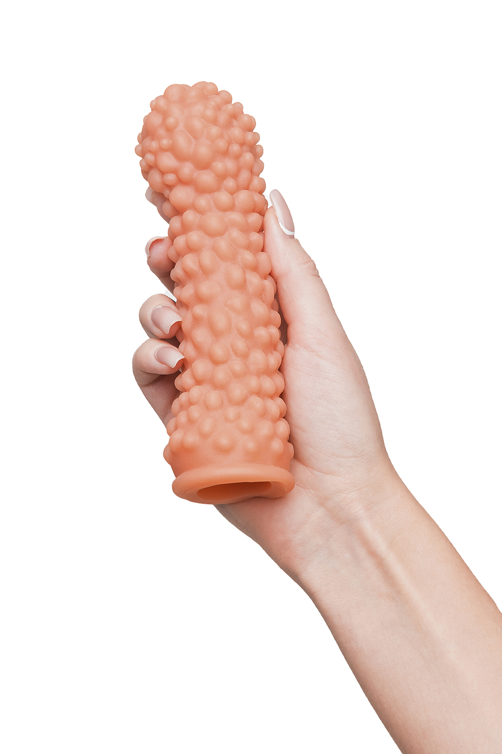 Насадка реалистичная KOKOS PENIS SLEEVE с дополнительной стимуляцией, TPE, телесная, 16.5 см