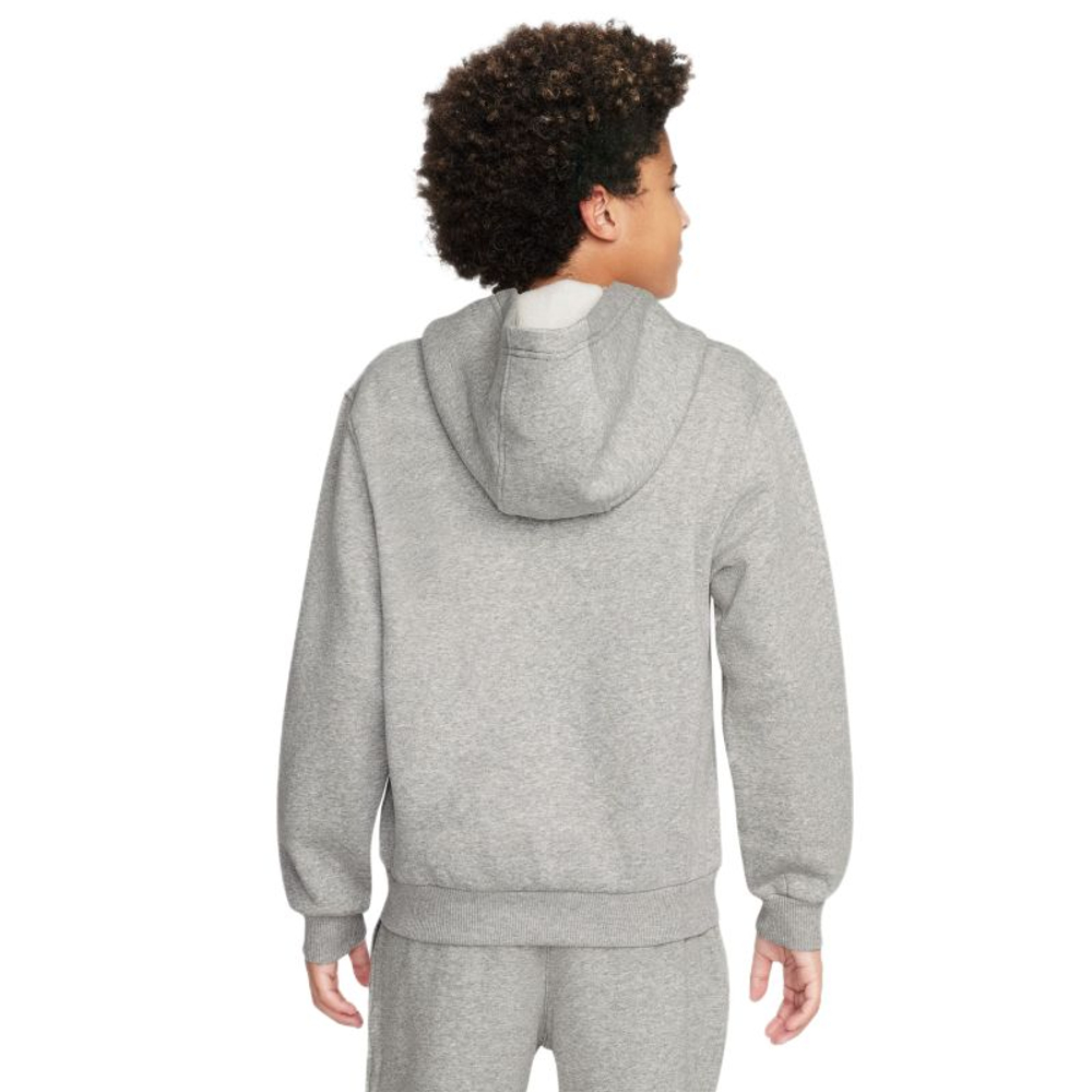 Кофта для девочки теннисная Nike Club Fleece Full-Zip - dark grey heather/white