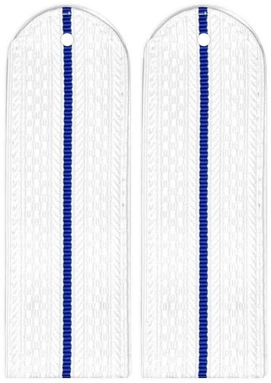 Погоны "Юстиция МВД" белые с 1 васильковым просветом (пластик)