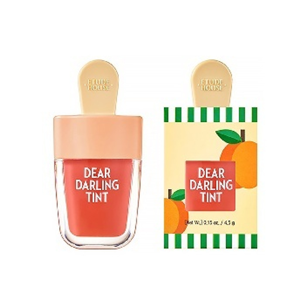 Тинт для губ Etude House OR205 Dear Darling Tint Water Gel Ice Cream Apricot Red Красный Абрикос