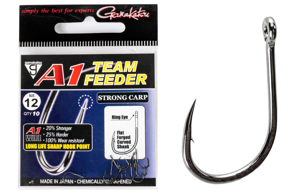 Крючки Gamakatsu A1 Team Feeder HOOKS STRONG CARP разм. 12 10шт.
