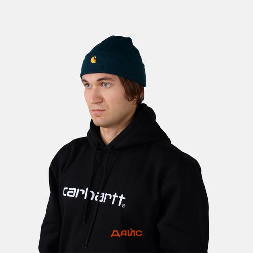 Шапка Carhartt WIP Chase Beanie артикул:I026222_duck_blue - купить в магазине Дайс