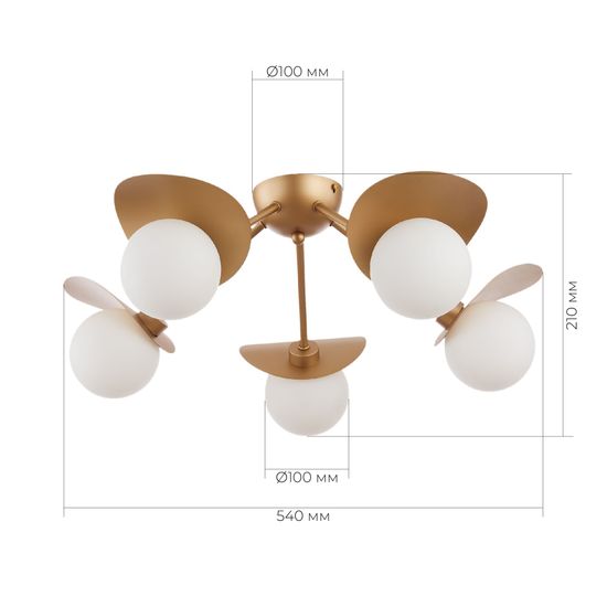 SLE220502-05 Светильник потолочный Золотистый/Белый G9 5*5W BOLZANO