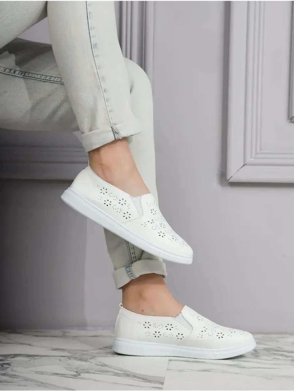 Мокасины летние с перфорацией