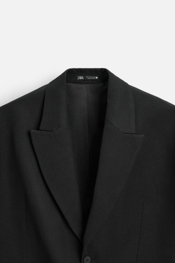 ZARA УКОРОЧЕННЫЙ БЛЕЙЗЕР, ЧЕРНЫЙ