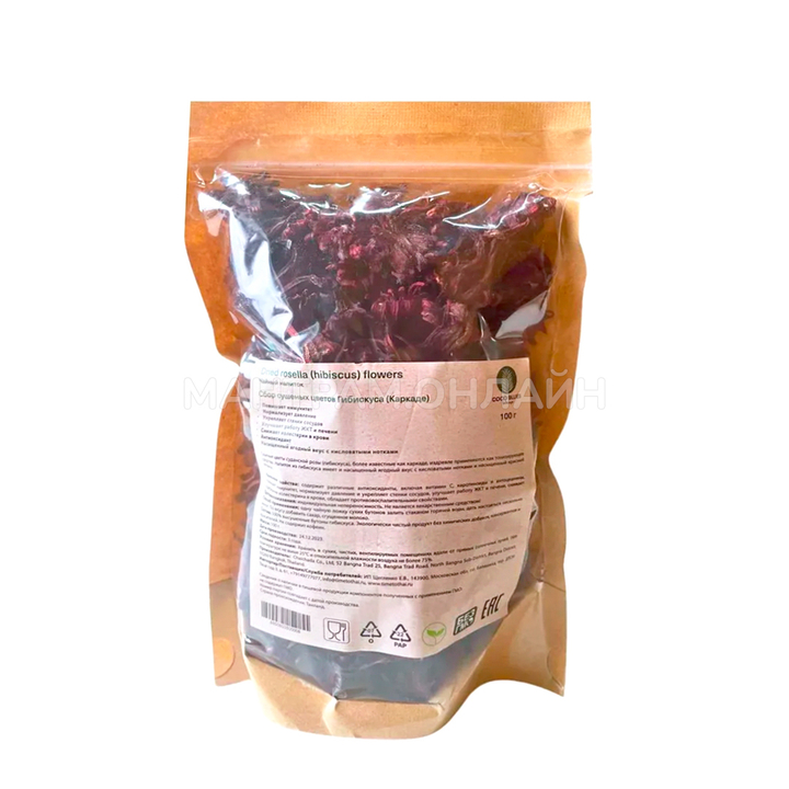 Чайный напиток Coco Blues Rosella (Hibiscus) Flowers Сбор сушеных цветов Гибискуса (Каркаде) 100 гр