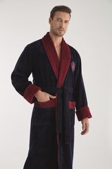 Халат мужской махровый 1355 синий  Nusa Турция