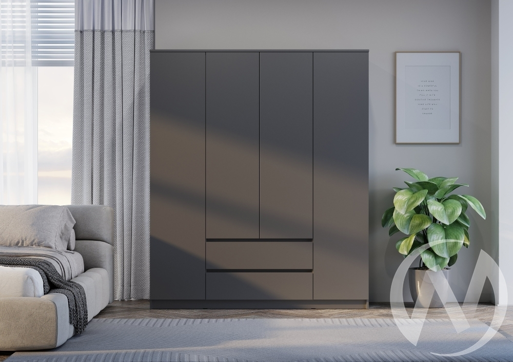 Шкаф 4-х створчатый ШК-13 МС Симпл (графит)