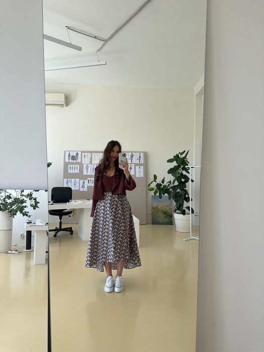 ЮБКА ДЖЕМИ БОРДОВЫЙ ПРИНТ