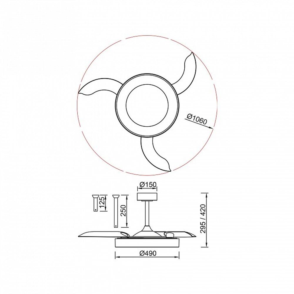 Светильник с вентилятором Mantra NISEKO FAN 9063