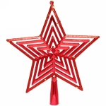 Звезда на ёлку 20см «Полоса объемная» красная