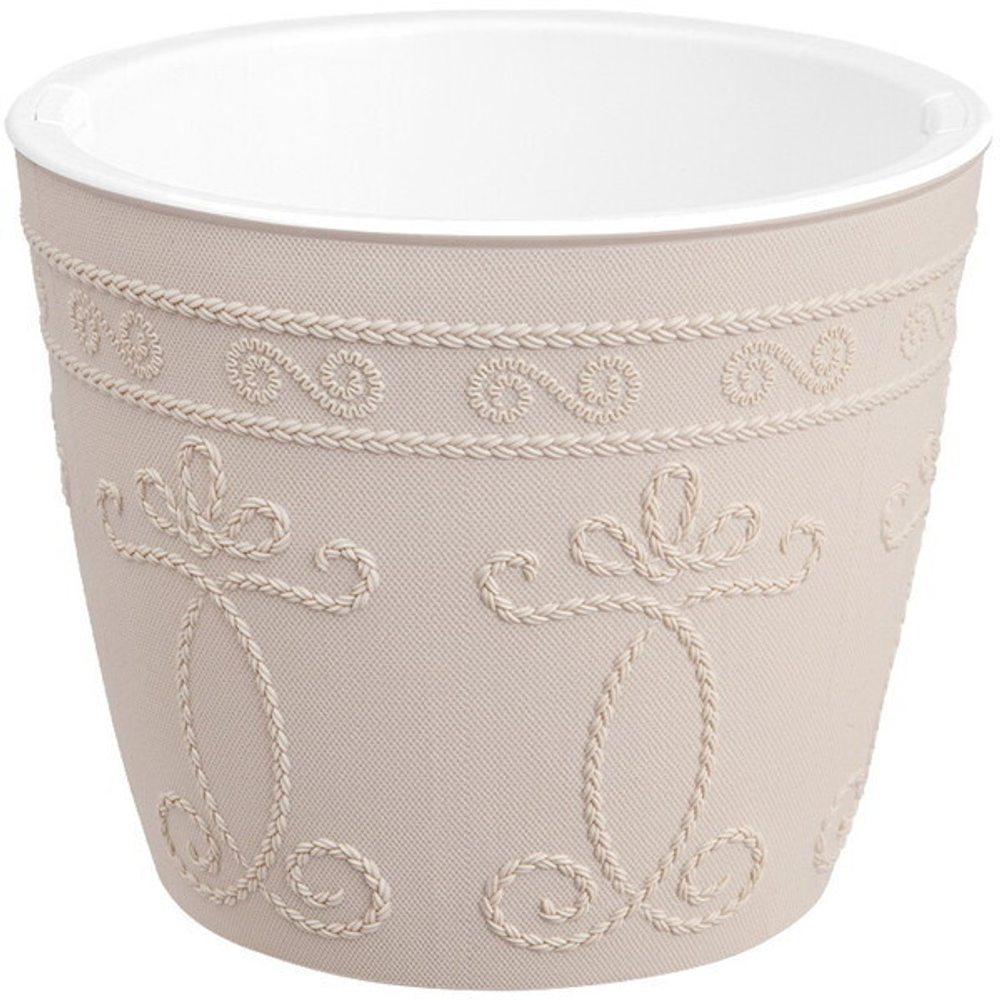 Кашпо для цветов пластиковое 3л d-18 см «Ажур» Пудровый