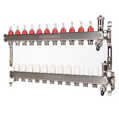 Коллектор Royal Thermo нерж. в сборе с расходомерами 1 ВР-3/4 НР с автомат.воздухоотвод-ми 11 вых.