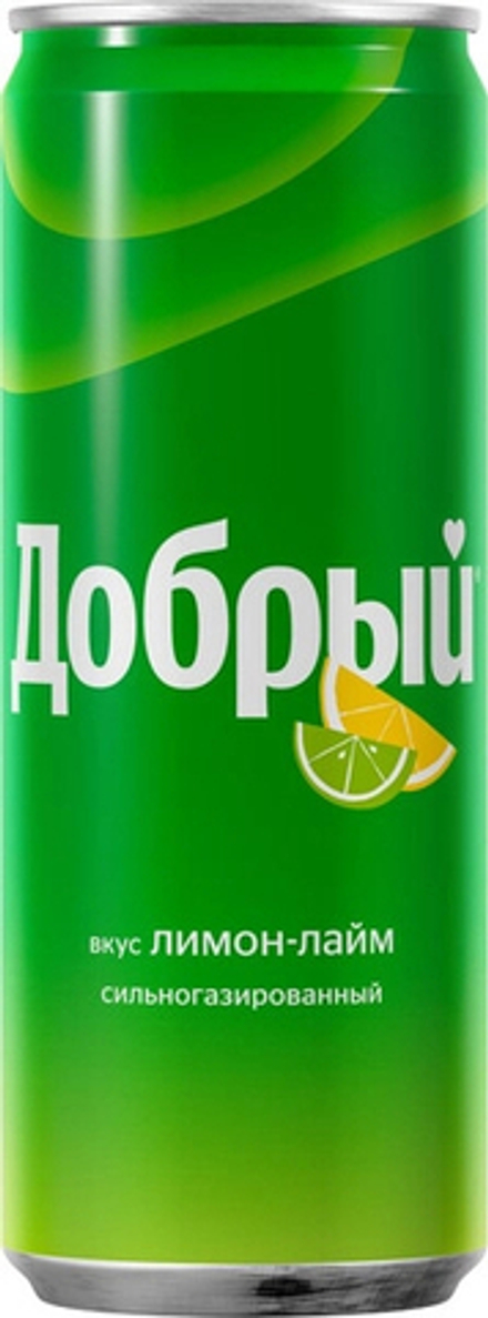 Газированный напиток Добрый Лимон-Лайм / Dobryj Lemon-Lime 0.33 - банка