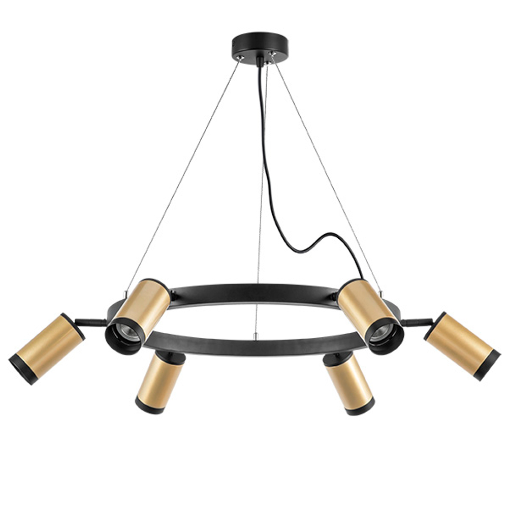 LR01640637 Люстра RULLO 6х50W GU10 ЧЕРНЫЙ/ЗОЛОТО (571016+214440-6+203437-6)