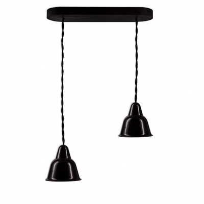 Светильник Кампана, на витом проводе (цвет черный), 2 плафона, черный 73/119 BS1-12-0303/73/119