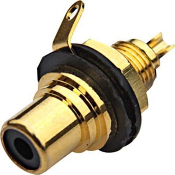 Seetronic TX-Z1 Панельный разъем RCA, гнездо/мама, крепление на панель - гайка, позолоченный металл