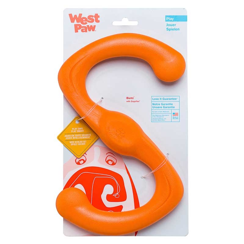 Игрушка для собак West Paw Zogoflex Bumi L 25,4 см перетяжка оранжевая