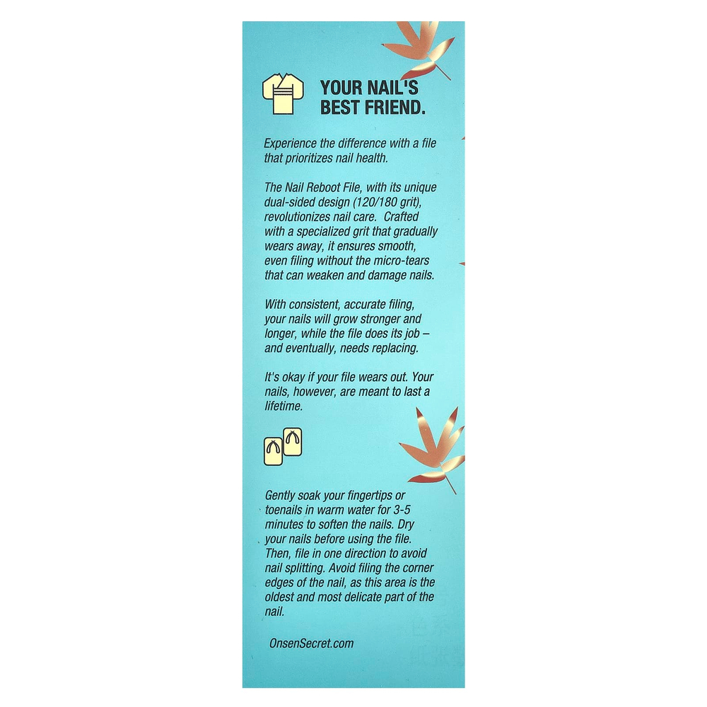Onsen Secret, Пилочки для перезагрузки ногтей 120/180, 6 файлов