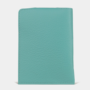 Обложка-кармашек для паспорта London из кожи теленка, цвета тиффани