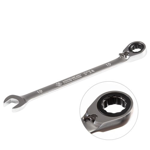 KING TONY (373A10M) Ключ трещоточный комбинированный с реверсом 10 мм