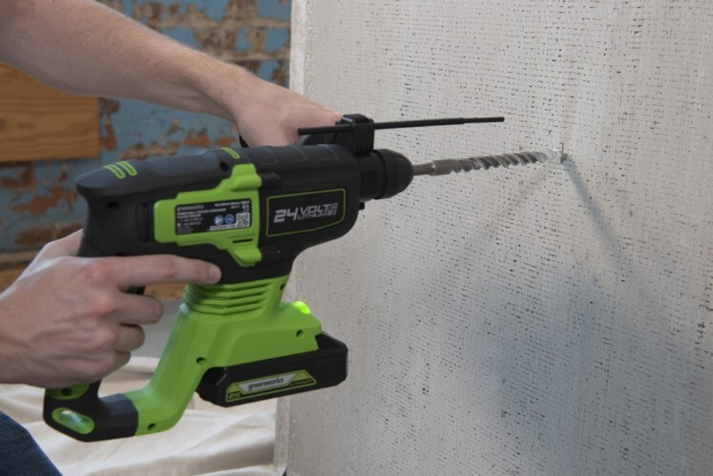 Перфоратор аккумуляторный GREENWORKS GD24SDS2K4 бесщеточный 3803007UB