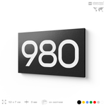 Номер на дверь 980, табличка на дверь для офиса, квартиры, кабинета, аудитории, склада, черная 120х70 мм, Айдентика Технолоджи