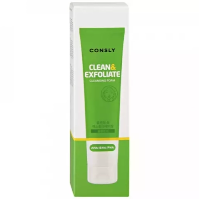 Пенка для умывания отшелушивающая с AHA, BHA, PHA кислотами, 120мл, CONSLY