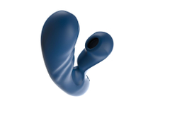 Голубой вибратор Otto с возвратно-поступательными движениями, вакуумом и подогревом