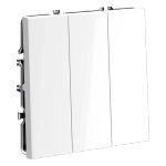 Выключатель встраиваемый VOLTUM S70 трехклавишный 10А, (белый глянцевый)