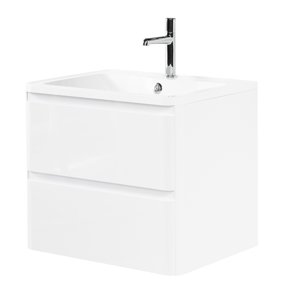 Тумба подвесная с раковиной BelBagno ALBANO-700-2C-SO-BL Bianco Lucido, раковина BB700/455-LV-MR-ALR