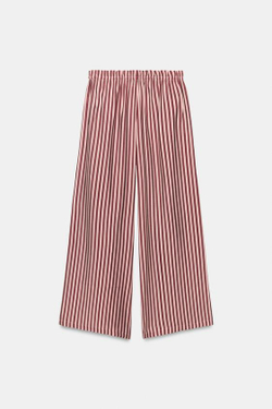 ZARA ШИРОКИЕ БРЮКИ В ПОЛОСКУ, ОТТЕНКИ РОЗОВОГО