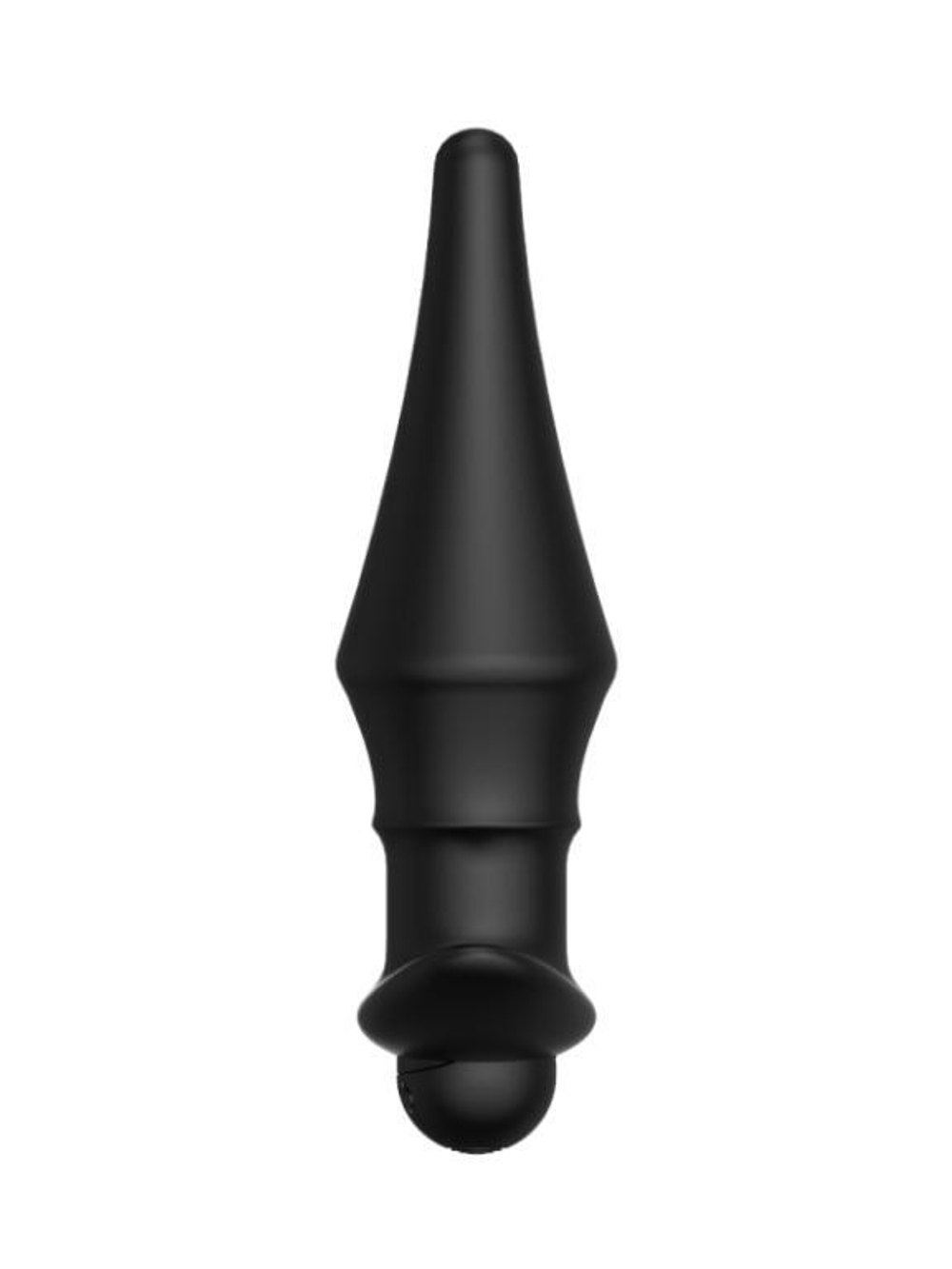 Черная перезаряжаемая анальная пробка №08 Cone-shaped butt plug - 13,5 см.