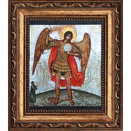 Архангел Михаил, попирающий сатану. Икона Симона Ушакова.