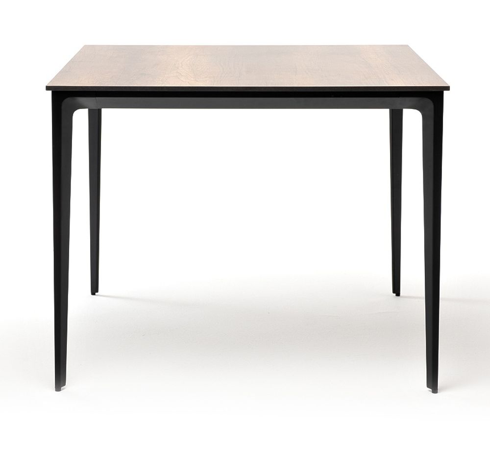 "Малага" обеденный стол из HPL 90х90см, цвет "дуб", каркас черный