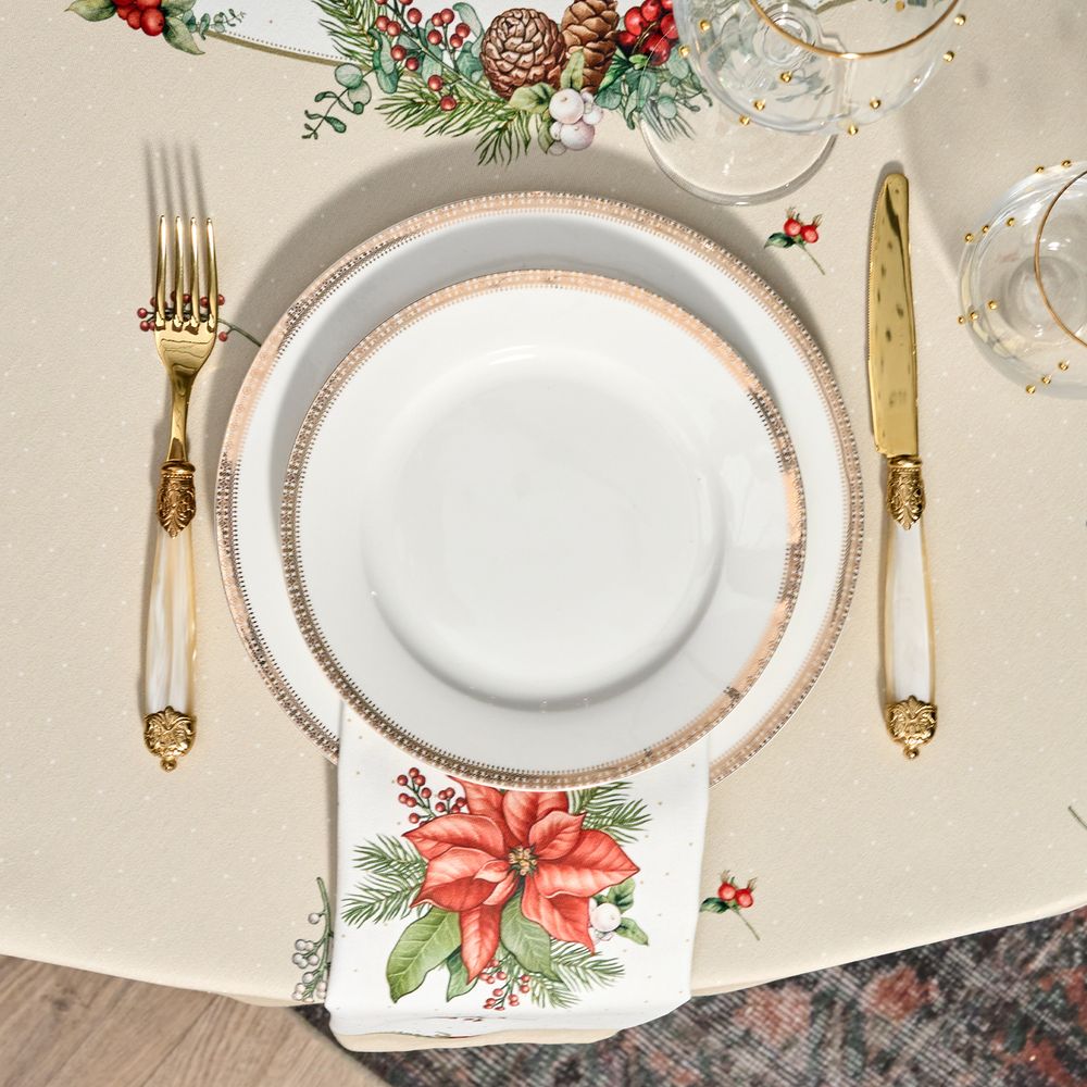 НАБОР САЛФЕТОК ИЗ 2-Х ШТ "CELEBRATION",40Х40СМ, 100% ХЛОПОК,БЕЖЕВЫЙ,ТВИЛ, ГОРОХ