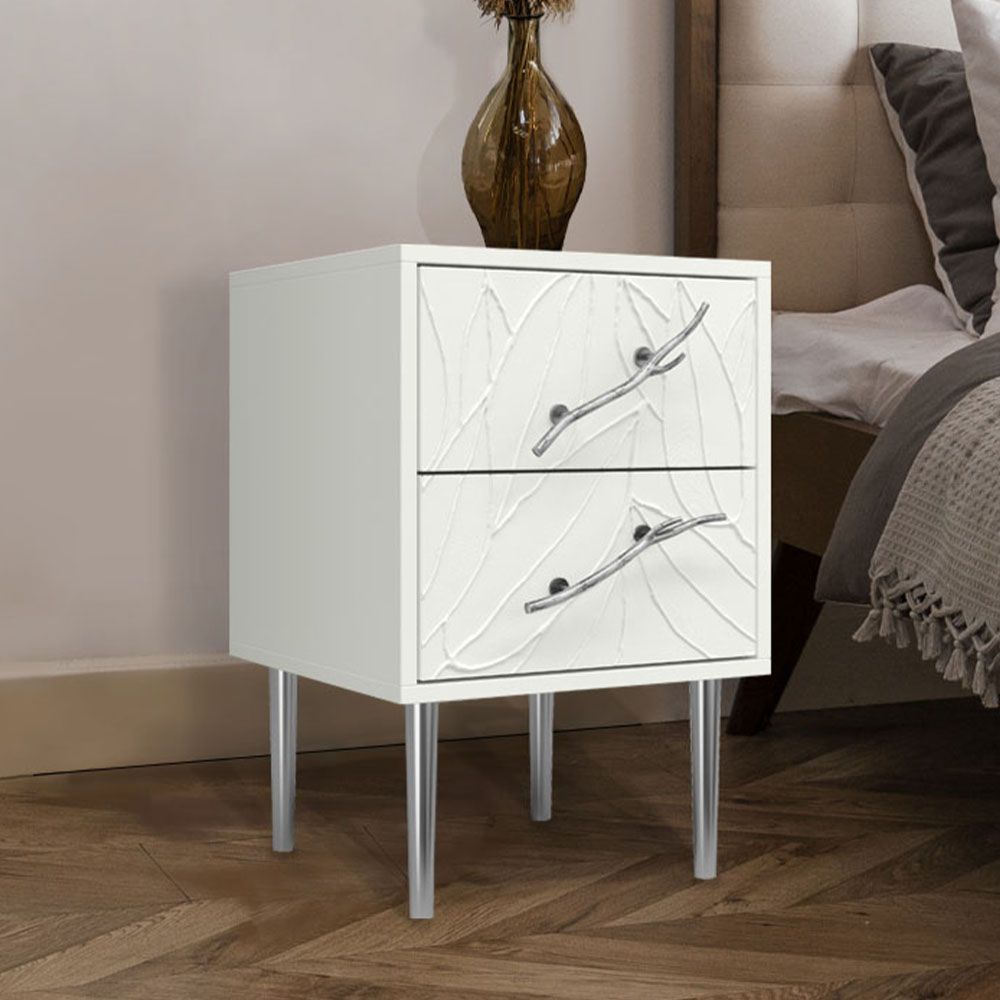 Тумба Арт Колор leaves Стайл Сильвер Белый опал