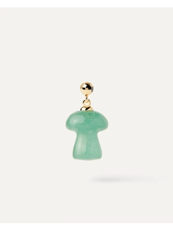 Подвеска-шарм Mushroom Green Aventurine серебро 925 пробы покрытое золотом