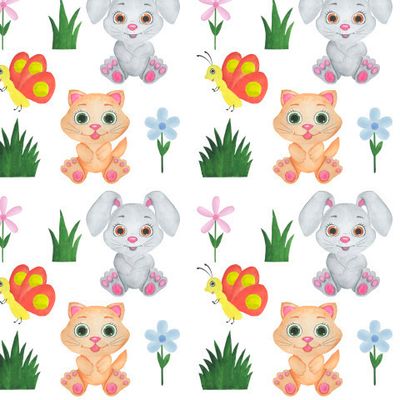 Животные акварель