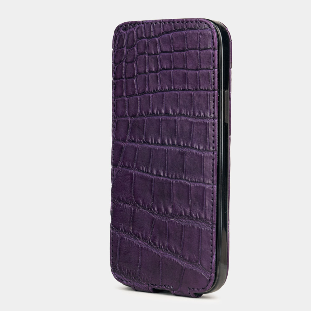 Чехол кожаный для iPhone 12/12Pro фиолетового цвета