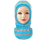 Шапка-шлем "Линн" голубой/серый р.54-56