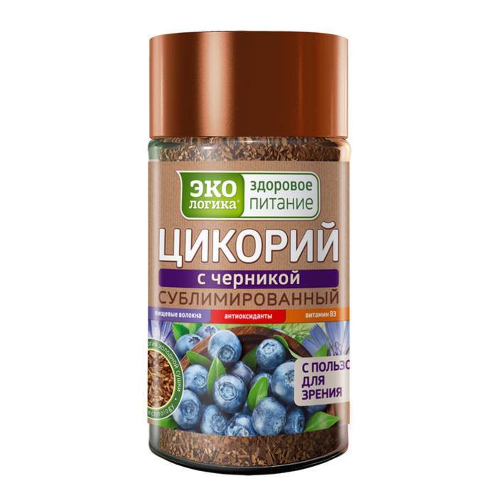 Экологика Цикорий натуральный растворимый с черникой, стек. банка, 85г