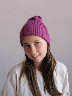 Шапка вязаная-резинка весенняя/осенняя КЭП(Брусника)