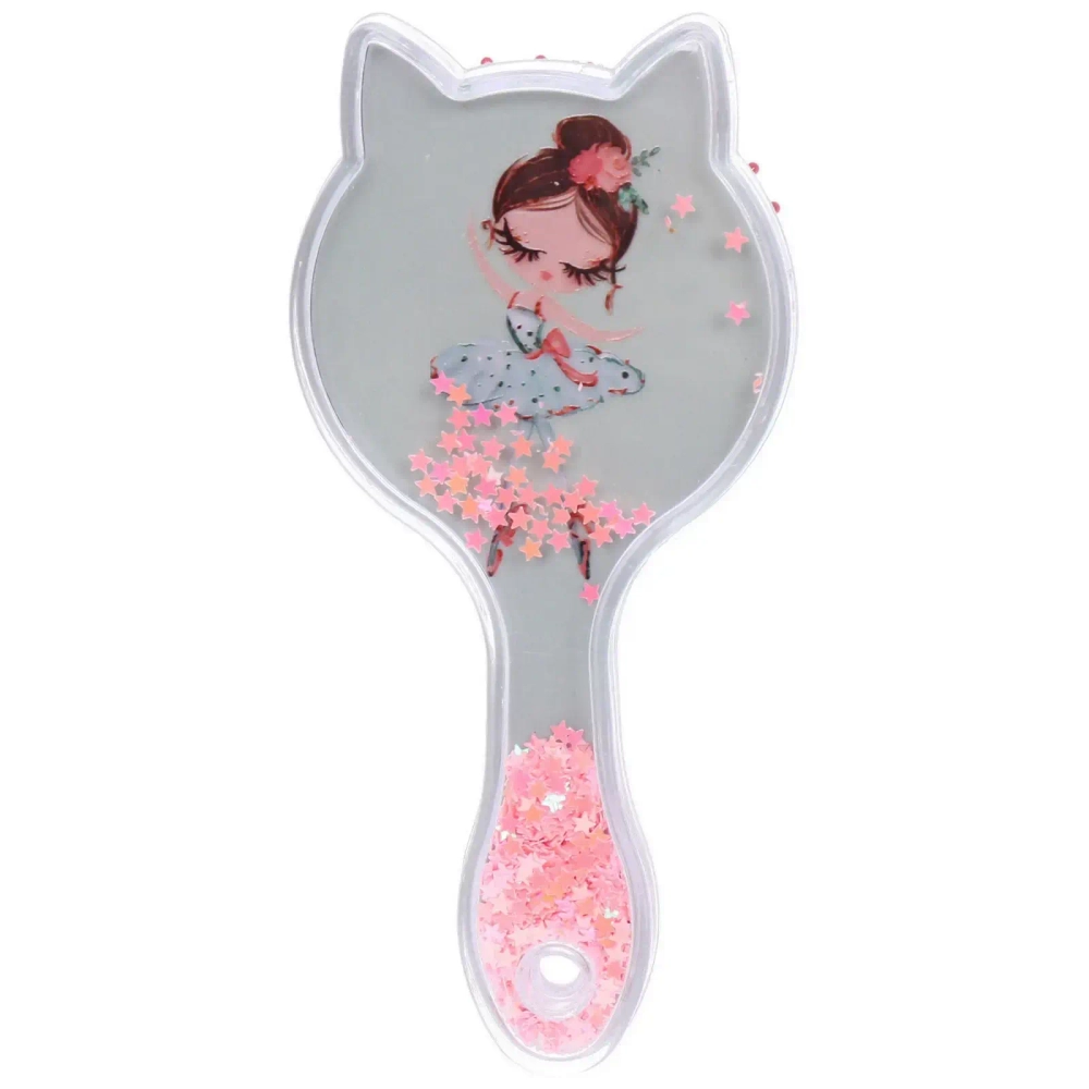 Расческа массажная детская «БАЛЕРИНЫ», блестки, микс 4 дизайна, 17,5*5,2см (пакет с подвесом)