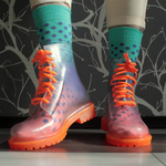 Прозрачные ботинки женские invisible-shoes оранжевые