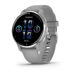 Часы Garmin VENU 2 PLUS серые с серебристым безелем и силиконовым ремешком, 010-02496-10