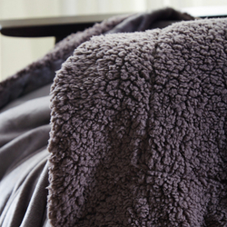 Плед двуспалка Дымок Барашка Велюр-Плюш 200х220