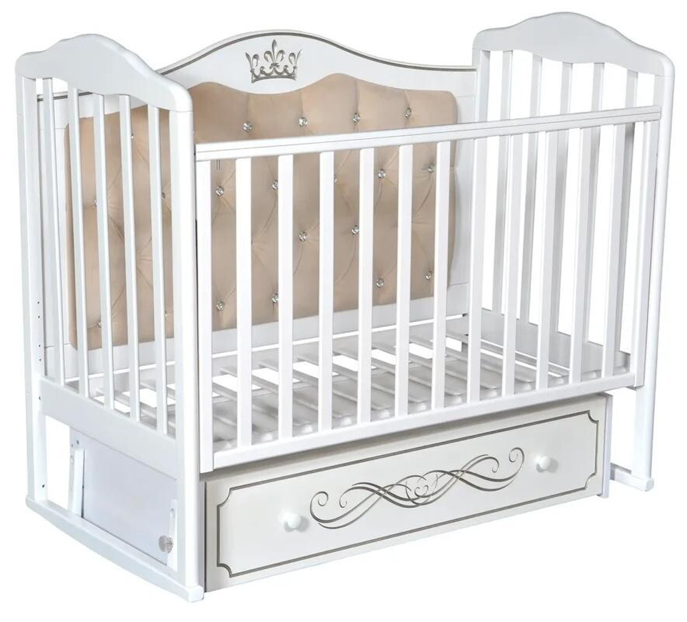 Детская кроватка Кедр Helen 7 (универсальный маятник) белый