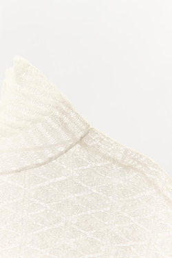 ZARA НАКИДКА С АЖУРНЫМ УЗОРОМ, БЕЛЫЙ